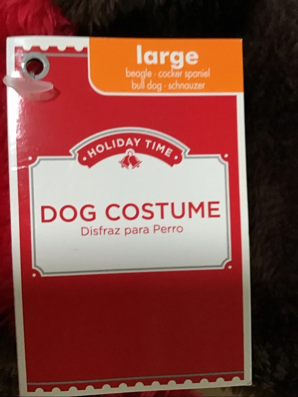 Holiday Time Large Dog Red Nose Candy Cane Antlers Pet Costume NWT